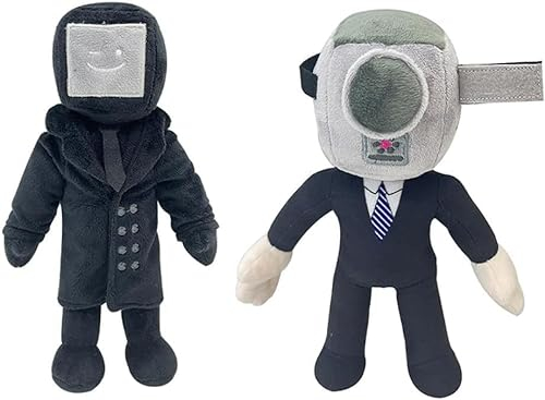 YAzgan Skibidi Plüschtier Toilette Titan Speakerman Plüsch Spielzeug weich und niedlich TV Herren Figur Abenteuerspiele Zubehör für Kinder 30 cm (Kamera & Fernsehmann)