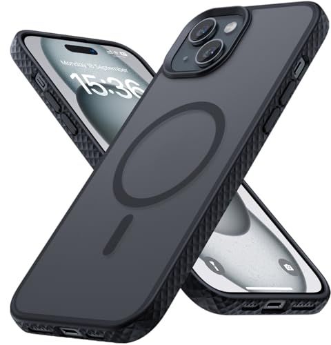 Lamicall Magnetische Hülle für iPhone 15 Plus für Magsafe - [2023 TOP Touch] Anti-Rutsch Handyhülle, Militärschutz Stoßfeste Airbag Schutzhülle, Schlanke Hart Case für iPhone 15 Plus 6.7 Zoll