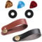 Gitarrengurtschloss, Gitarrengurt, Kopfplatten-Adapter-Krawatte mit Gitarrenplektren für Mandoline, klassische Gitarre, Ukulelengurt, schwarzbrauner Gurt