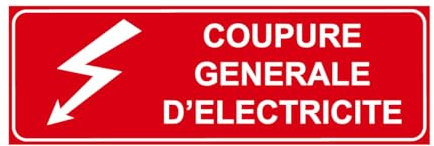 P306 - Coupure générale d'éléctricité - Panneau et Signalétique d'interdiction - Dimensions au choix - Norme ISO 7010