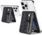 ELTEKER Magnetischer Handy Kartenhalter kompatibel mit MagSafe Wallet mit verstellbarem Stand,Handy Kartenetui MagSafe Wallet für iPhone 15/14/13/12 Series, dunkel Leopardenmuster