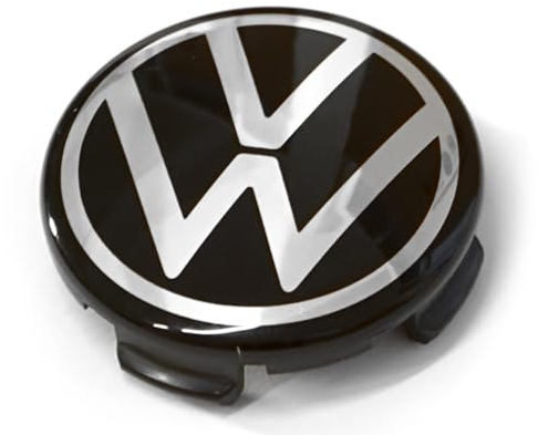 Volkswagen 2HJ601171 Nabenkappe (1 Stück) Radnabenkappe Nabenabdeckung, schwarz/Silber