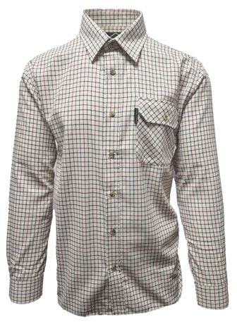 Country Classics Mens Long Sleeve Check Country Shirts (UK, Alpha, XL, Regular, Regular, Goodwood Wine Green)