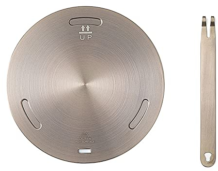 Kocusu Induktion Adapterplatte Edelstahl 16 cm,Induction Adapter mit Abnehmbarem Griff,Adapter Induktionskochfeld,Induktionsadapterplatte für Moka,Milchtopf,Roségold