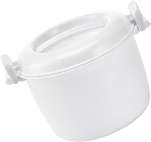 Recipiente de almuerzo pequeño multifunción Olla arrocera for microondas Vaporera de arroz Contenedor de alimentos for microondas redondo Olla for pasta de arroz for microondas Vaporera de arroz for m