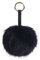 S.ROMZA Porte-clés à pompons en fausse fourrure artificielle - Porte-clés moelleux en peluche pour sac à main, sac à dos, portefeuille, pendentif pour femme, Noir, 5.1inch