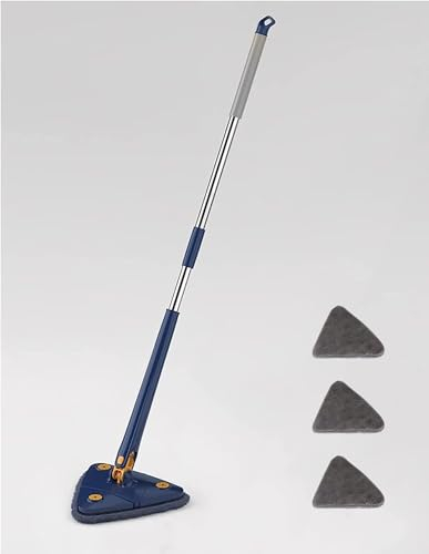 Stock Lider--Juego de fregona giratoria de 360° Con Recambios, Ajustable, Triangular, Juego de limpiaparabrisas de Suelo, Fregona de Limpieza exprimido automático de Agua, para Limpiar Paredes, techos