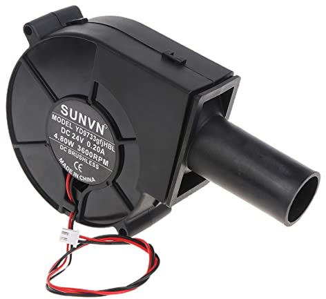 JTQYFI Ventilateur de barbecue à 2 broches 5 V 12 V 24 V Ventilateur de barbecue pour barbecue pique-nique Réchaud de camping avec tuyau d'air Ventilateur de refroidissement Ventilateur de cuisine
