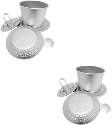 ABOOFAN Phin Coffee Filter Kaffeefilter Alu 2 Sets Kaffeetropfer Zum Übergießen Zubehör Für Vietnamesischen Vietnamesische Kaffeemaschine Für Kaffeeliebhaber Kaffeefilter Kaffeezubehör Für