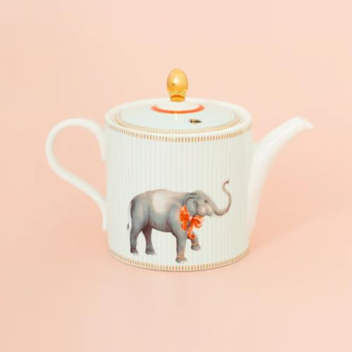 Yvonne Ellen Small Elephant Teapot | Ceramic Tea Pot for 2 Cups, Traditional China Teapot, Small Teapot for One or Two, Decorative Tea Pots & Teapots for Everyday Tea Serving | Gift Box Included