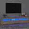 Keyroto TV Schrank led TV Schrank 195 cm Lowboard Holz TV Board TV lowboard Fernsehschrank für Wohnzimmer-Sonoma Eiche-195 x 35 x 40 cm