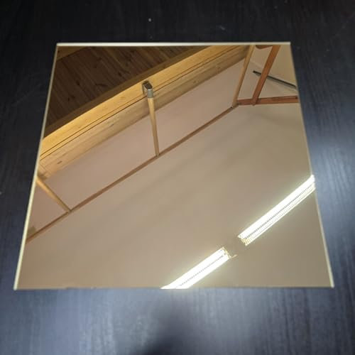 AtHaus® Acrylspiegel 3 mm | unzerbrechlicher rahmenloser Kunststoffspiegel | Zuschnitt nach Wunsch | Spiegelfliesen | Farbe: Gold | Größe: 180x50 cm