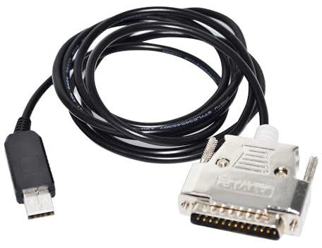 RIKYJIC Cable adaptador USB a DB25 macho para impresoras serie Epson TM RS232 (1,8 metros)