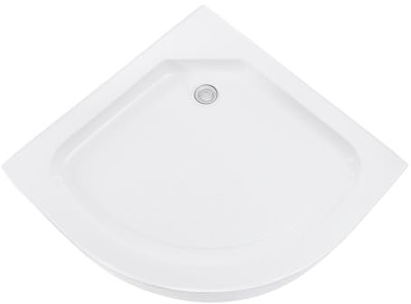 Receveur de douche 80 x 80 x 14 cm - Secteur acrylique - Design d'angle - Receveur de douche super plat blanc avec couvercle d'eau - Charge maximale : 260 kg