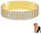 Kucheed Bracelet de Cheville en Diamant Scintillant pour Femme, Bracelets de Cheville de Bijoux de pied de D'Or de Cristal Élastique, Bracelets de Cheville (Or - 5 Rangées)