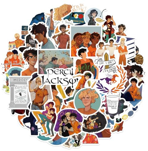Percy Jackson Movie Wasserflaschen-Aufkleber für Erwachsene, cooler, wasserdichter Aufkleber für Teenager, Laptop, Kinder, Skateboard, Fahrrad, Telefon, Computer, Reisetasche, 50 Stück