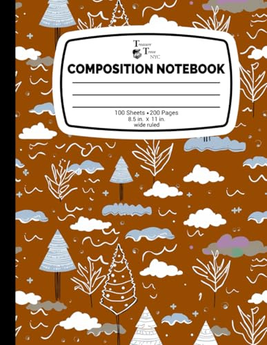 Scenic Evergreen Tree Brown Composition Notebook