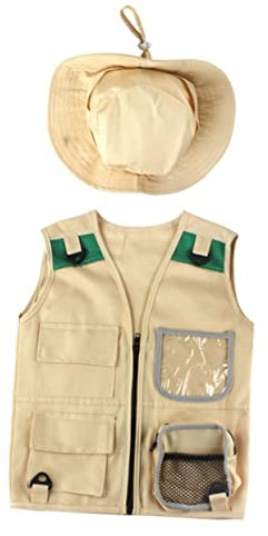 ifundom 1satz Junge Mädchen Abenteuer Explorer Kleidung Mit Langlebigem Hut Und Weste Für Outdoor-aktivitäten Camping Und Cosplay Atmungsaktiv Und Bequem
