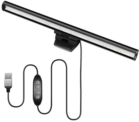 LED Screen Light Bar - Adjustable Hanging Light, Mood Lighting | USB LED Desk Lamp, Monitor Screen Light, Dimmable with Clamp Mount for Desk, TR