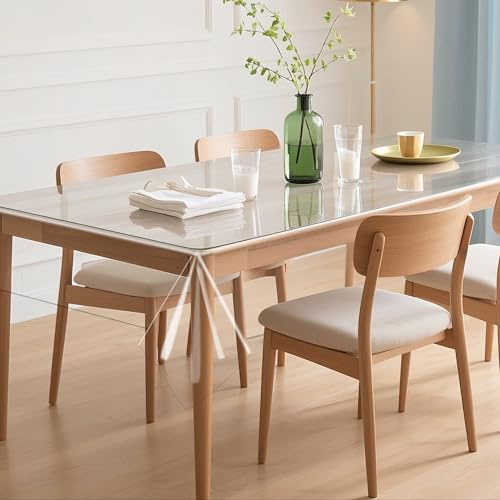 LIHIQIYA Tischdecke Durchsichtig Abwaschbar 100x150 Tischfolie Transparent