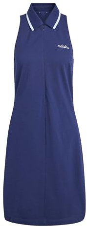 adidas Women's Seasonal Essentials Colorpop Dress with Embroidered Graphic, Dark Blue/White, XXS