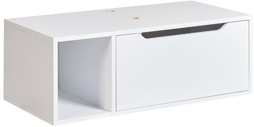 Beliani Armoire de Toilette Suspendue Murale en MDP Marbre 80 x 40 cm Façade Cannelée 2 Étagères Blanche Cascavel