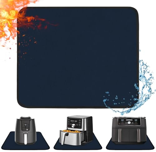 Khongoo Feuerfeste Unterlage Hitzebeständige für Airfryer, 30x45cm, Blau | 550 °C / 1022 °F Hitzeschutzmatte für Luftfritteusen, öl- und wasserabweisend, leicht zu reinigen, für Küchenplatten