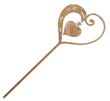Rusty Metal Heart Garden Stake Iron Art Decorative Ground Stakes Outdoor Iron Decors For Yard Wedding Lawns Landscape