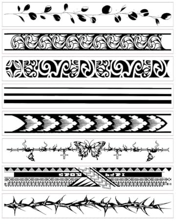 OUDQFCJ 8 Bögen Temporäre Tattoos, Tribal Fake Tattoos Aufkleber, ig-Stil Tattoo, Black Tattoos Stickers for Women and Men (Schwarze)