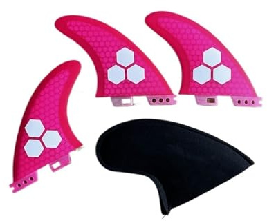 AYJYZHIAG FCS II Rosa Surfbrett Flossen Mf Medium G5 Große G7 Thruster Aus Fiberglas Und Waben(Mf L G7)