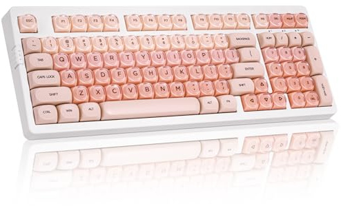 ZORNHER ZH980 Foundation Mechanical Keyboard,95% Pink Creamy Keyboard with Number Pad, Full Size Girly Gaming Keyboard Cute,Jelly MOA Round Profile Keycaps,Creamy Sounding Linear Switches ASIN