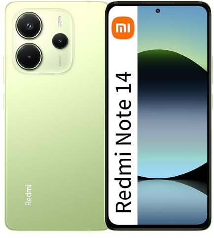 XIAOMI Redmi Note 14 4G 6GB + 128GB Smartphone 6.67 AMOLED 120Hz Verde (con caricabatterie)