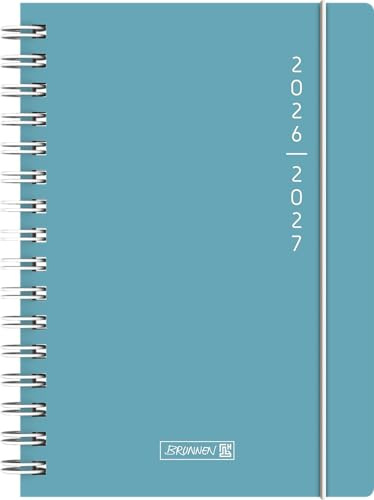 Schülerkalender 2026/2027 Plain Blue | A5, Kunststoff: 1 Seite = 1 Tag, Sa. und So. auf einer Seite ; Kalendarium: August 2026 bis Juli 2027