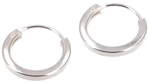Silbercreolen aus 925er Sterling Silber, Unisex, breit und dezent, 1,20 cm