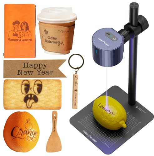 LaserPecker LP1 Plus Mini graveur laser pour débutants Format de poche 210g | Pour débutants – Cadeaux & créations DIY : gravure sur bois, cuir, acrylique, papier, fruits, feutre et plus