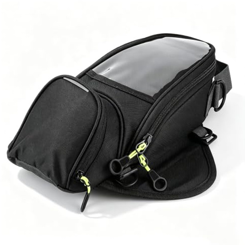Micro Tankrucksack für BMW Motorrad K 1600 Gt | Magnetische Tanktasche, Navi Handyfach Touchscreen, Regenschutzhülle, Doppelte Befestigung, Erhöhte Sichtbarkeit bei Nacht