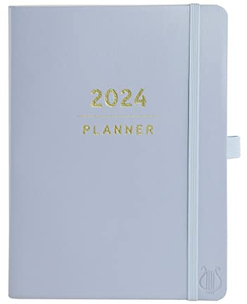 Graphique Apollo Business-Planer 2024, 18-Monats-Organizer, Juli 2023 – Dez. 2024, wöchentliche und monatliche Auflagen, To-Do-Liste und Notizseiten, Stiftschlaufe, veganes Leder, klassisches Blau,