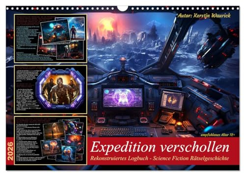 Expedition verschollen (Wandkalender 2026 DIN A3 quer), CALVENDO Monatskalender: Eine knifflige Rätsel Geschichte für das Alter von 12 bis 99 (CALVENDO Wissenschaft)