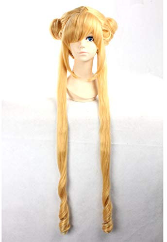 HOOLAZA Blonde extra lange lockige Perücke Tsukino Usagi Sailor Moon Princess Serenity für die Halloween Party Cosplay Perücken