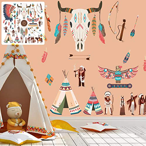 XXL Wandtattoo Indianer indian Set verschiedene Motive| Kinderzimmer Aufkleber bunt Wanddeko