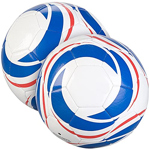 Speeron Wettspielball: 2er-Set Trainings-Fußbälle aus Kunstleder, 22 cm Ø, Größe 5, 440 g (Ball)