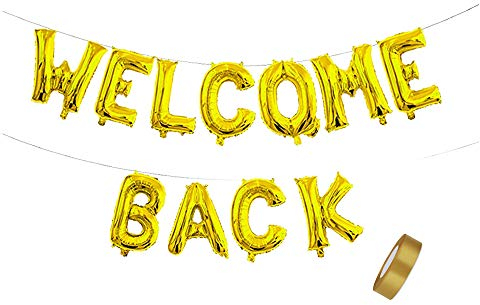 Willkommen zurück Brief Ballon Banner Bunting für Welcome Back, Home Coming, Back to School, Reunion und Home Family Party Dekorationen