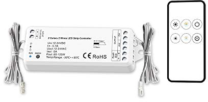 LED weißdynamischer Push/Funk PWM-Controller MiniAMP inkl. Fernbedienung 12-24V DC, 5A