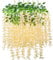 SMALUCK Artificial Wisteria Flowers Vine Fake Wisteria Garland Hanging Flowers for Wedding Garden Home Party Decorations, Champagne