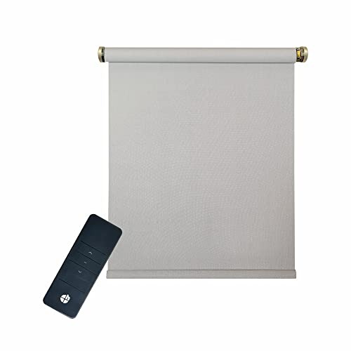 MAßANFERTIGUNG - Elektrisches Sonnenschutzrollo, grau, 5% transparent, inkl. Motor (230 V) & Sender, (1 ST)