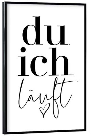 artboxONE Poster mit schwarzem Rahmen 30x20 cm Du ich läuft von Künstler AB1 Edition - Poster mit Kunststoffrahmen