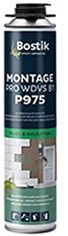BOSTIK P975 Montage Pro WDVS B1 – Klebeschaum WDVS 1K, Polyurethan-Klebeschaum, Gute Schall-, Isolier- und Wärmedämmwerte, 750ml