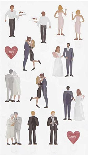 Rico Design Gel Sticker FIGURICO Aufkleber PVC Material selbstklebend ganzjährig geeignet Hochzeit Klassik