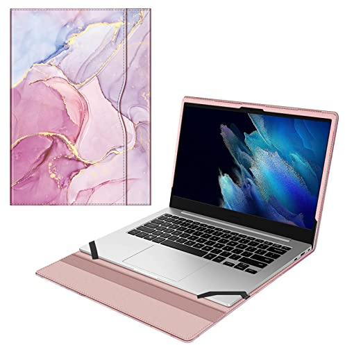 FINTIE Sleeve Case for 14'' Samsung Galaxy Book Go NP545XLA / Lenovo Yoga C930 C930-13IKB / Lenovo IdeaPad S540 14 S540-14IWL S540-14API - Premium PU Leather Portfolio Book Cover, Glittering Marble