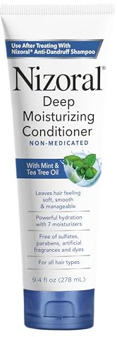 Nizoral Deep Moisturizing Conditioner with Mint & Tea Tree Oil for All Hair Types - Free of Sulfates, Parabens, Artificial Fragrances and Dyes, 9.4 oz